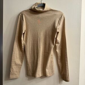 J.Crew Women’s Perfect Fit Knit Goods Cotton Yarn Tan Turtleneck Size Small